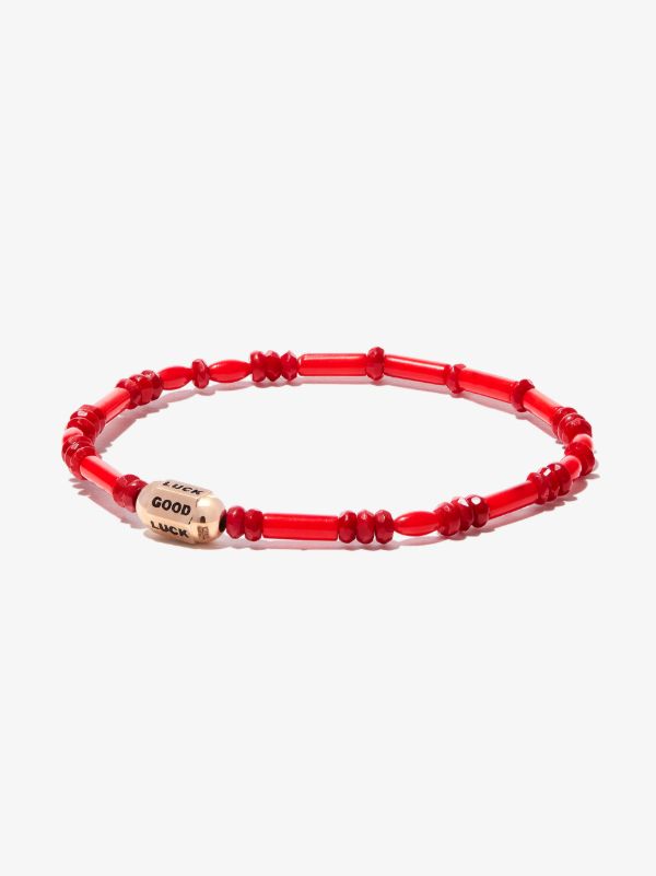 browns LUIS MORAIS 14K yellow gold good luck beaded bracelet | Browns Bracelets