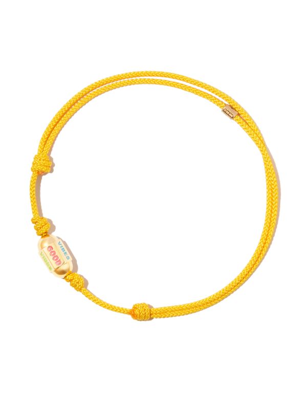 browns LUIS MORAIS 14K yellow gold Good Vibes cord bracelet | Browns Bracelets