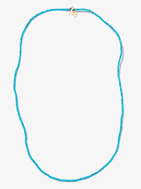 Browns LUIS MORAIS 14K Yellow Gold Hamsa Beaded Turquoise 20 Inch Necklace | Browns Necklaces
