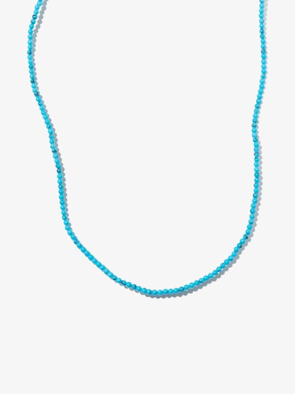 browns LUIS MORAIS 14K yellow gold Hamsa beaded turquoise 20 inch necklace | Browns Necklaces