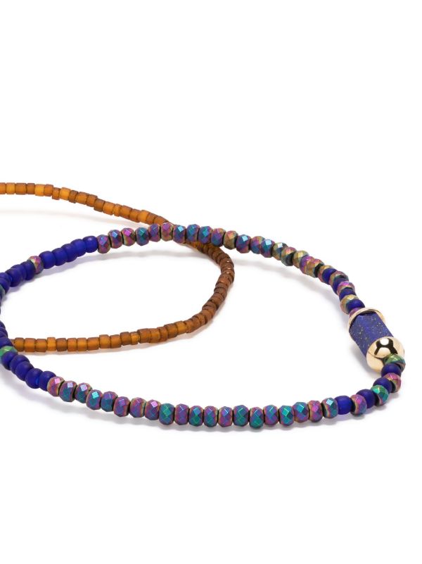 Browns LUIS MORAIS 14K Yellow Gold Hexagon Lapis Beaded Bracelet | Browns Bracelets