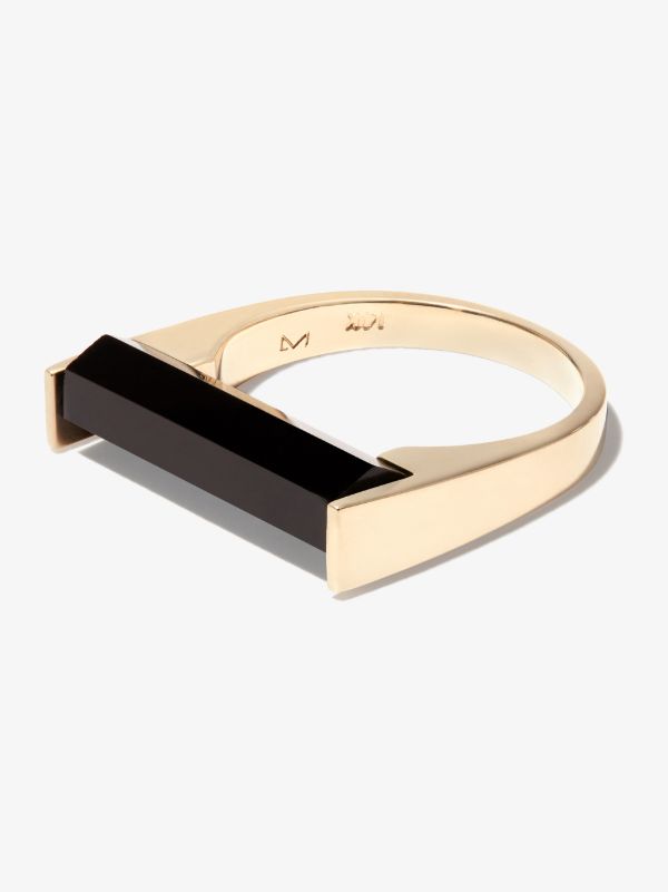 browns LUIS MORAIS 14K Yellow Gold Hexagon Onyx signet Ring | Browns Rings