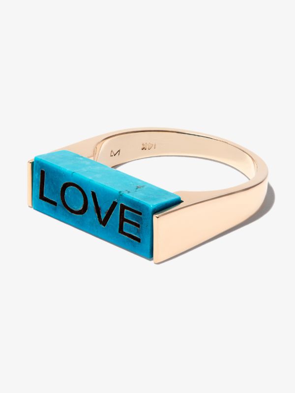 browns LUIS MORAIS 14K yellow gold Love turquoise ring | Browns Rings