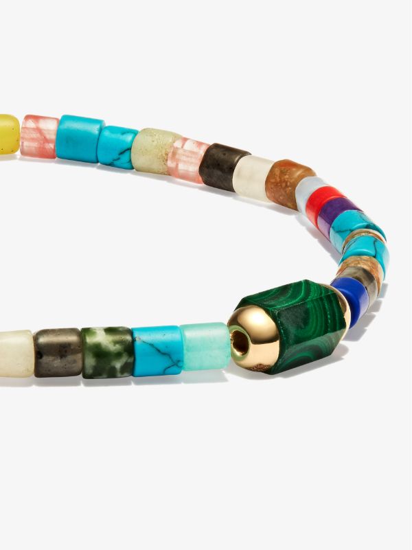 Browns LUIS MORAIS 14K Yellow Gold Medium Hexagon Malachite Bolt Beaded Bracelet | Browns Bracelets