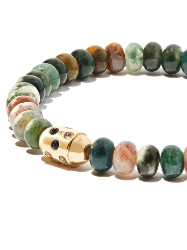 Browns LUIS MORAIS 14K Yellow Gold Rainbow Sapphire Bolt Beaded Bracelet | Browns Bracelets