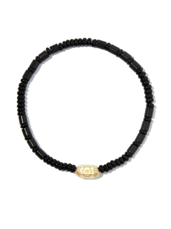 Browns LUIS MORAIS 14K Yellow Gold Ribbed Hexagon Hamsa Bolt Beaded Bracelet | Browns Bracelets