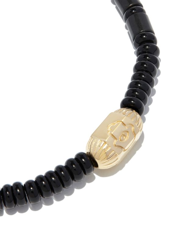 Browns LUIS MORAIS 14K Yellow Gold Ribbed Hexagon Hamsa Bolt Beaded Bracelet | Browns Bracelets