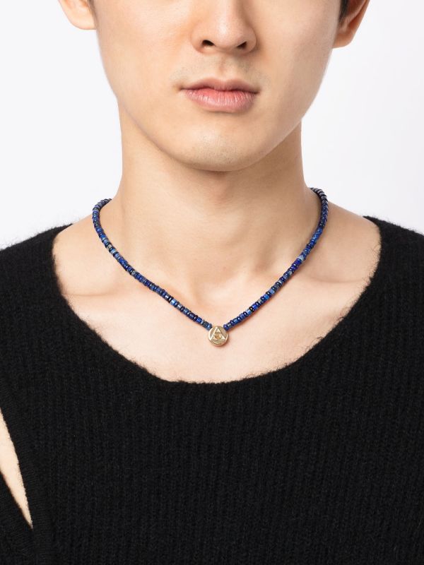Browns LUIS MORAIS 14K Yellow Gold Shield Lapis Lazuli Necklace | Browns Necklaces