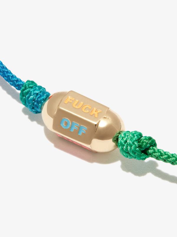 Browns LUIS MORAIS 14k Yellow Gold Slogan Beaded Cord Bracelet | Browns Bracelets