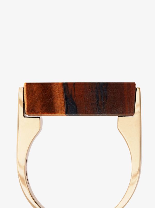 Browns LUIS MORAIS 14K Yellow Gold Slogan Tiger's Eye Ring | Browns Rings