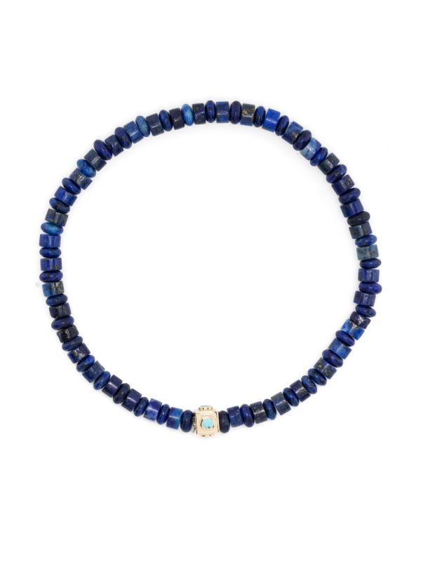 browns LUIS MORAIS 14K Yellow Gold Small Lego Cube Beaded Bracelet | Browns Bracelets