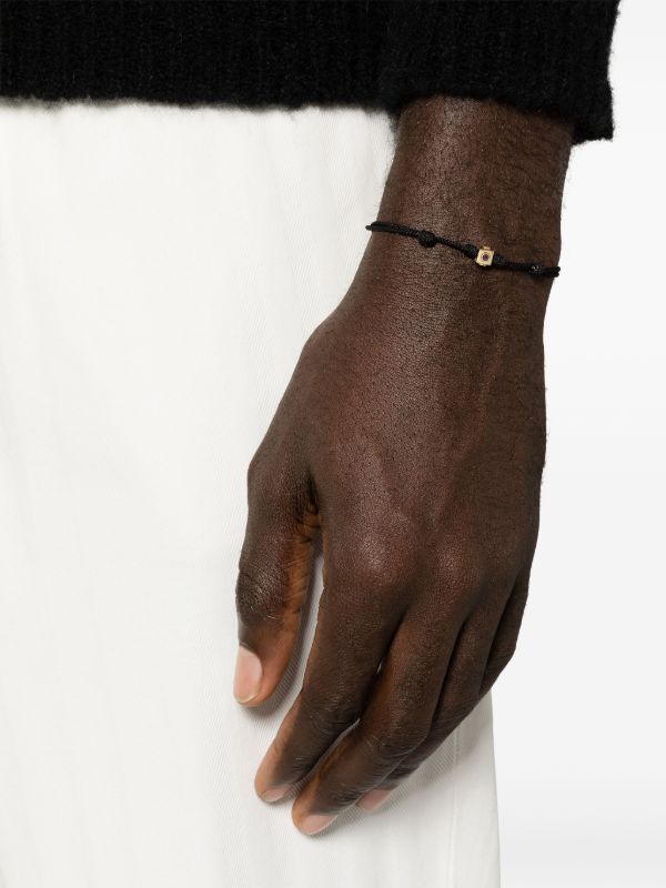 Browns LUIS MORAIS 14K Yellow Gold Small Lego Cube Tourmaline Cord Bracelet | Browns Bracelets