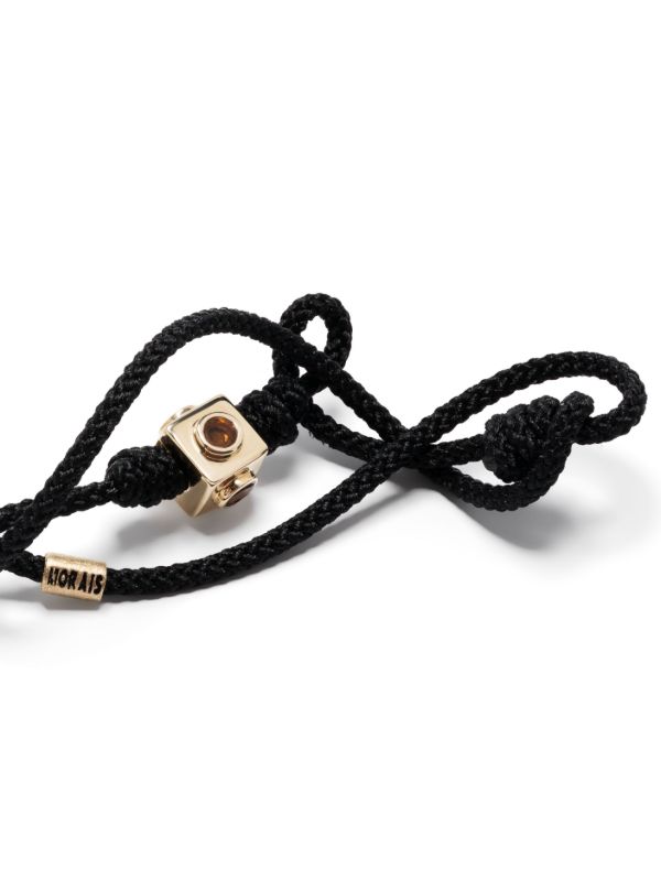 Browns LUIS MORAIS 14K Yellow Gold Small Lego Cube Tourmaline Cord Bracelet | Browns Bracelets