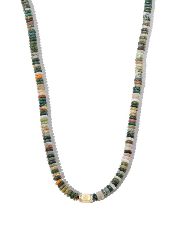 browns LUIS MORAIS 14K yellow gold sunburst diamond beaded necklace | Browns Necklaces