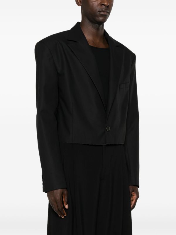 Browns LỰU ĐẠN Black Slashed Cropped Blazer | Browns Blazers