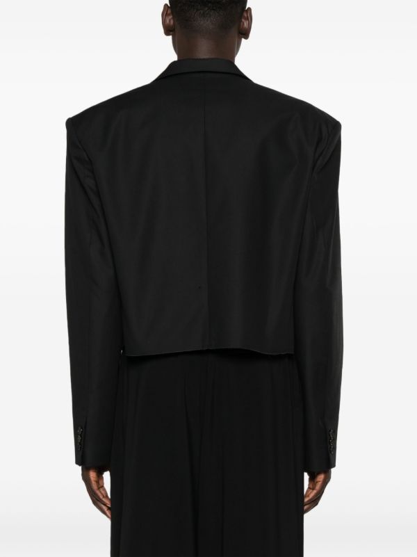 Browns LỰU ĐẠN Black Slashed Cropped Blazer | Browns Blazers