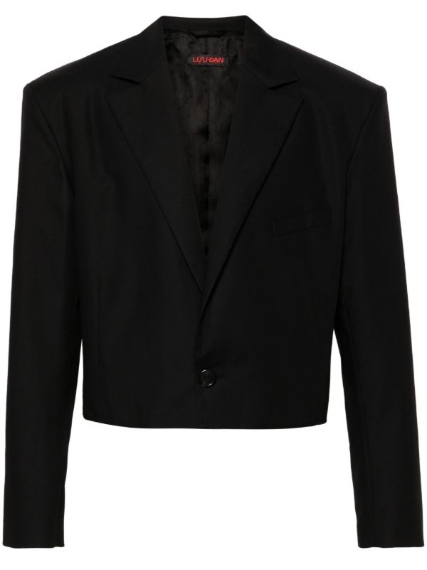 browns LỰU ĐẠN Black Slashed Cropped Blazer | Browns Blazers