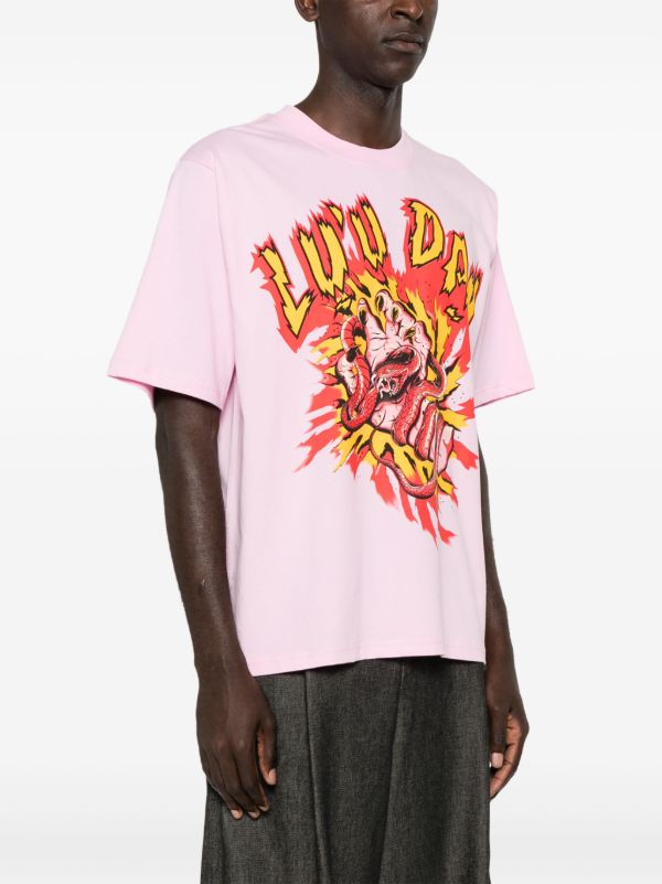 Browns LỰU ĐẠN Pink Manic Hand Cotton T-Shirt | Browns T-Shirts