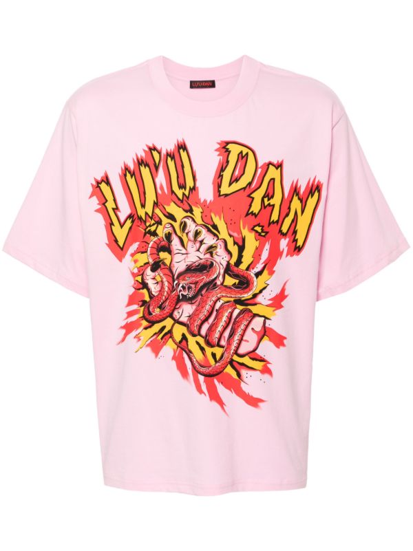 browns LỰU ĐẠN Pink Manic Hand Cotton T-Shirt | Browns T-Shirts