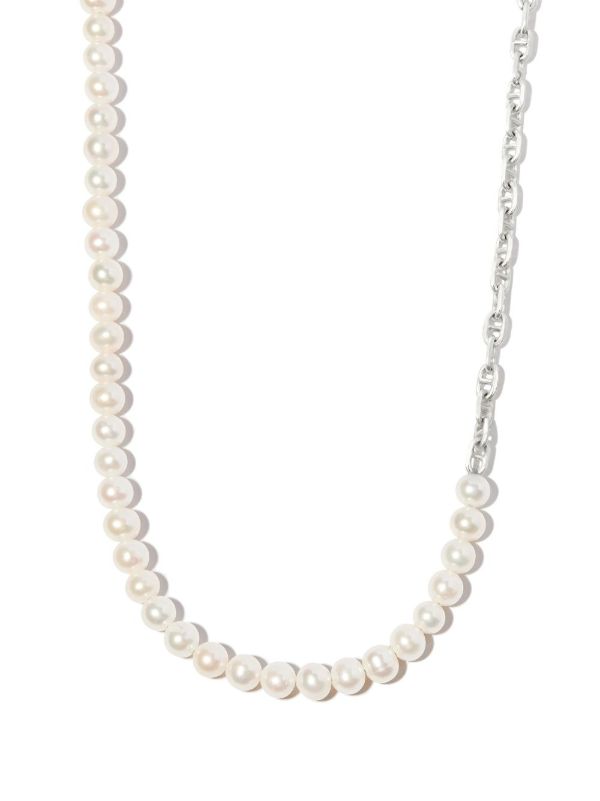browns M.Cohen Silver-tone Perla Marinia pearl chain necklace | Browns Necklaces