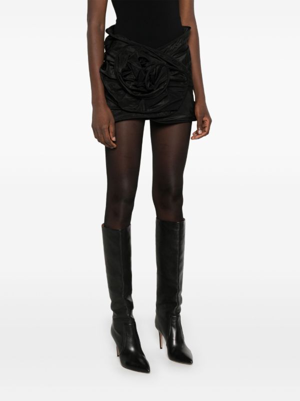 Browns Magda Butrym Black Crinkled Silk Skirt | Browns Fitted Skirts