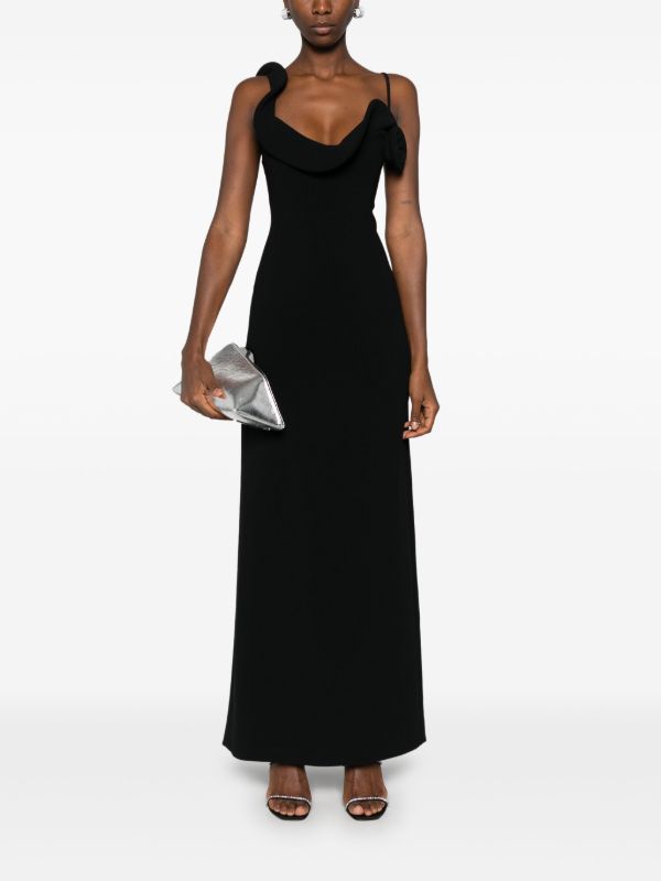 Browns Magda Butrym Ruffle Appliqué Long Dress | Browns Cocktail & Party Dresses