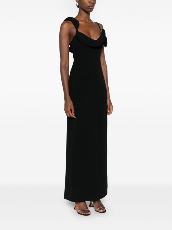 Browns Magda Butrym Ruffle Appliqué Long Dress | Browns Cocktail & Party Dresses