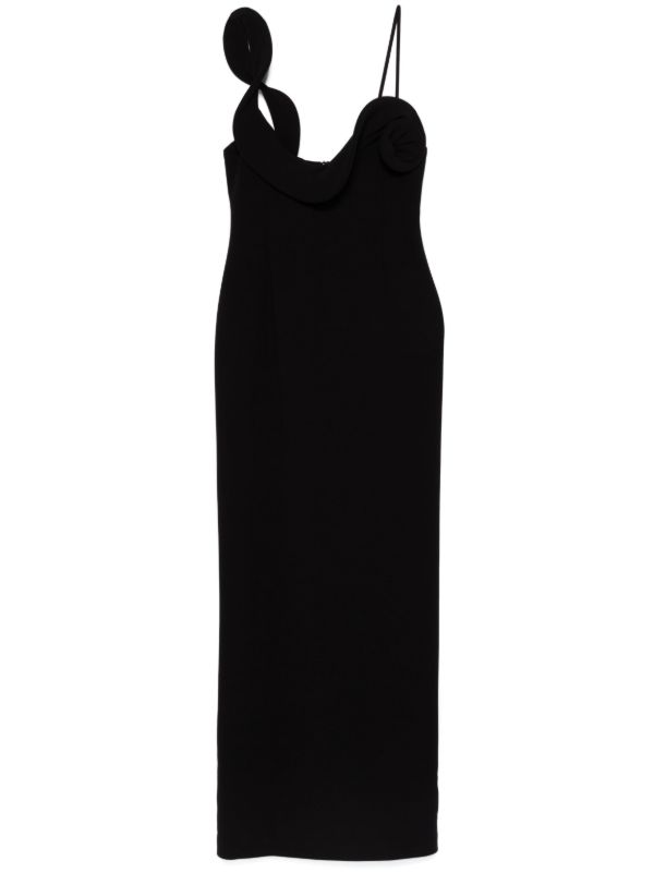 browns Magda Butrym ruffle appliqué long dress | Browns Cocktail & Party Dresses