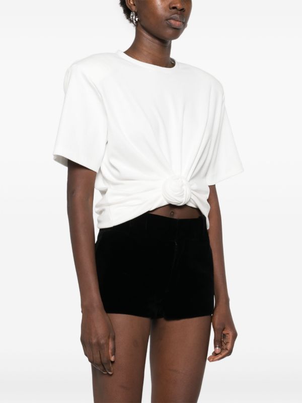 Browns Magda Butrym White Knot-Detail T-Shirt | Browns T-Shirts & Jersey Shirts