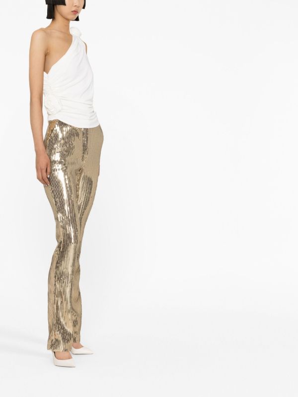 Browns Magda Butrym White Rose One-Shoulder Top | Browns T-Shirts & Jersey Shirts