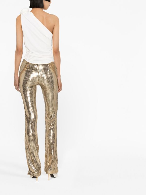 Browns Magda Butrym White Rose One-Shoulder Top | Browns T-Shirts & Jersey Shirts