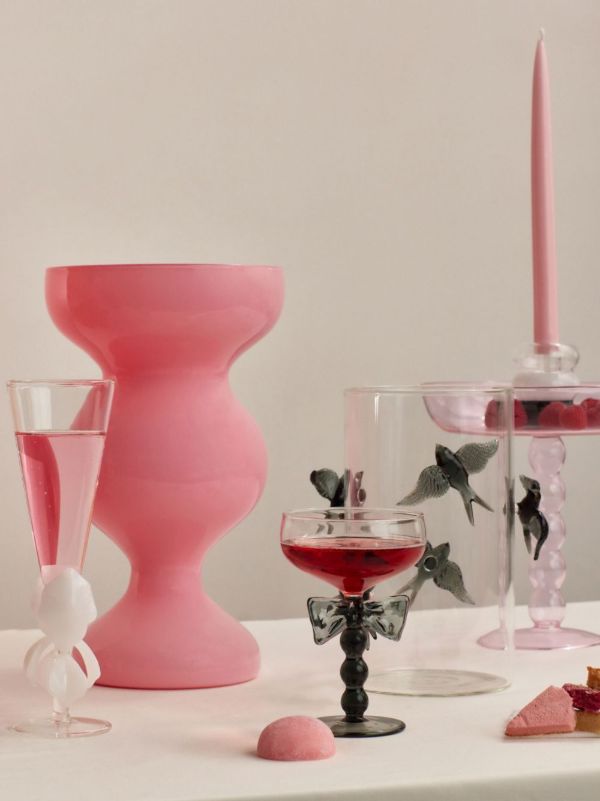 Browns Maison Balzac Black Bow Coupes Glasses Set | Browns Glassware
