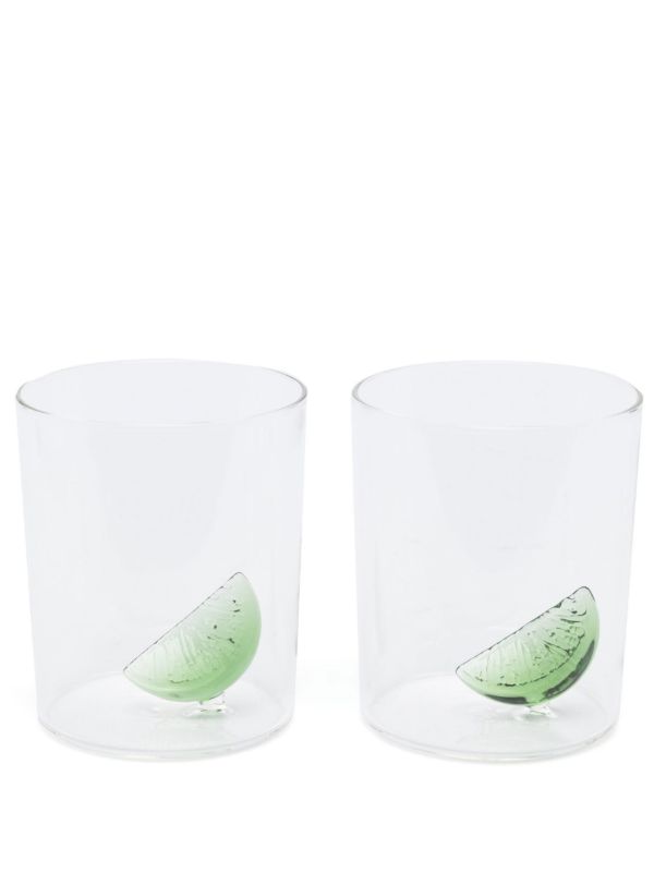 browns Maison Balzac Clear Lime-Cut Glass Set | Browns Glassware