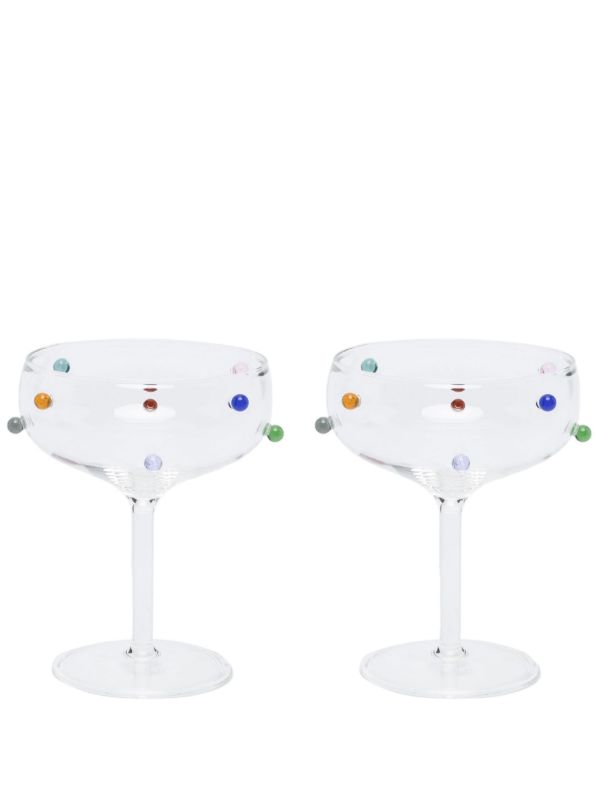 browns Maison Balzac Clear Pomponette Champagne Coupe Set | Browns Glassware