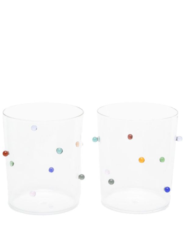 browns Maison Balzac clear Pomponette glass goblet set | Browns Glassware