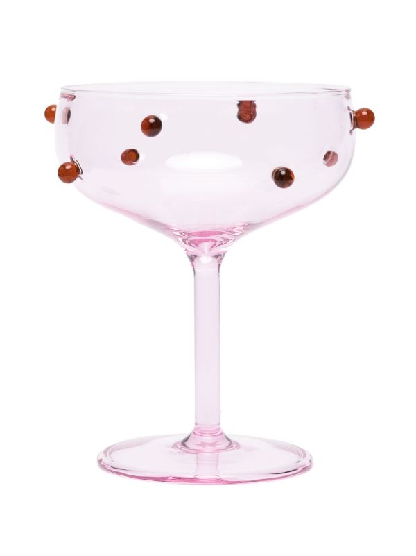 Browns Maison Balzac Pink And Amber Red Pomponette Glass Set | Browns Glassware