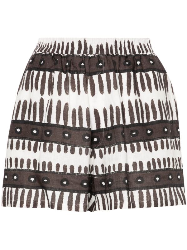 browns Maison La Plage Brown Kenya Linen Mini Shorts | Browns Short & Mini Shorts