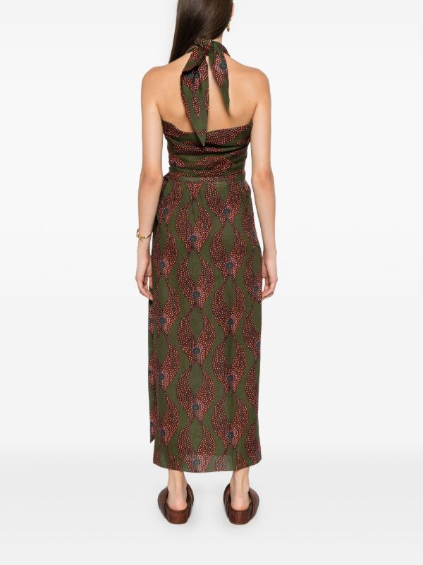 Browns Maison La Plage Green Ravello Linen Wrap Skirt | Browns Vests & Tank Tops