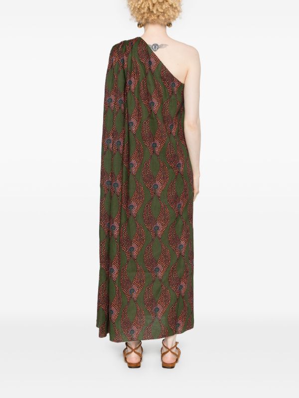 Browns Maison La Plage Green Ravello One-Shoulder Dress | Browns Day Dresses