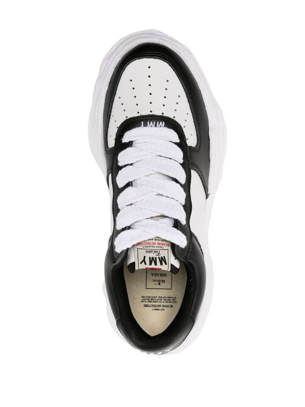 Browns Maison MIHARA YASUHIRO Black Wayne Low Top Leather Sneakers | Browns Low-Tops