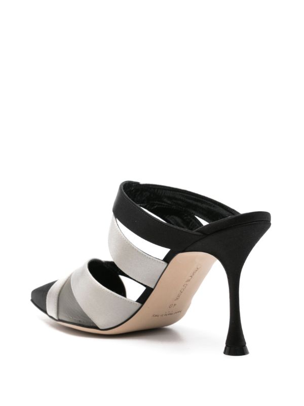 Browns Manolo Blahnik Black 90mm Oyounak Mules | Browns Mules