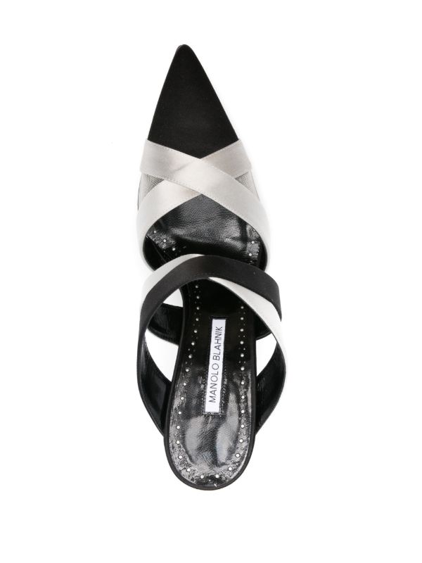 Browns Manolo Blahnik Black 90mm Oyounak Mules | Browns Mules