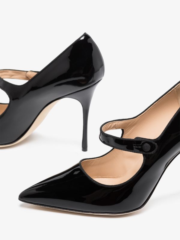 Browns Manolo Blahnik Black Camparicaro 105 Leather Mary Jane Pumps | Browns Pumps