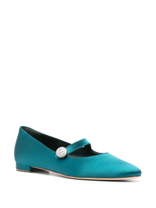 Browns Manolo Blahnik Blue Marijana Ballet Pumps | Browns Ballerina Shoes