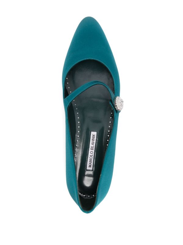 Browns Manolo Blahnik Blue Marijana Ballet Pumps | Browns Ballerina Shoes