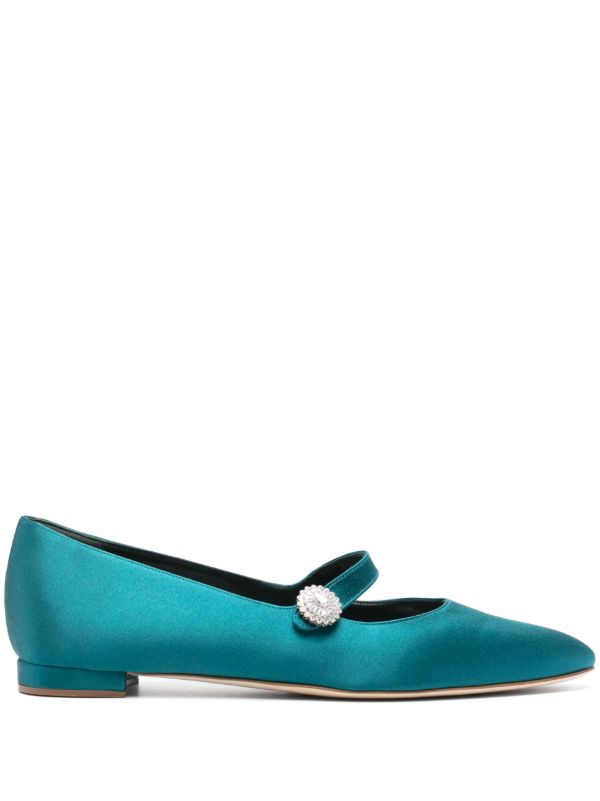browns Manolo Blahnik Blue Marijana Ballet Pumps | Browns Ballerina Shoes