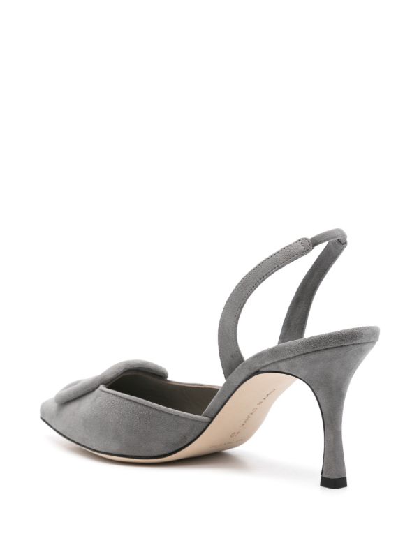 Browns Manolo Blahnik Grey 70mm Maysli Pumps | Browns Pumps