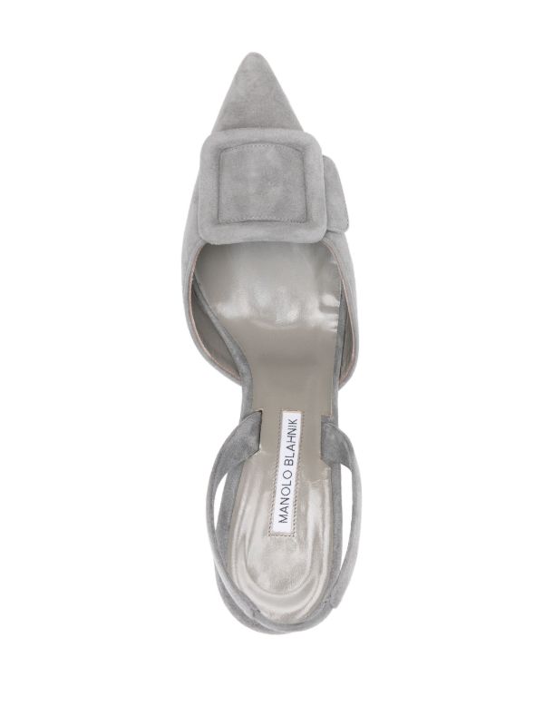 Browns Manolo Blahnik Grey 70mm Maysli Pumps | Browns Pumps