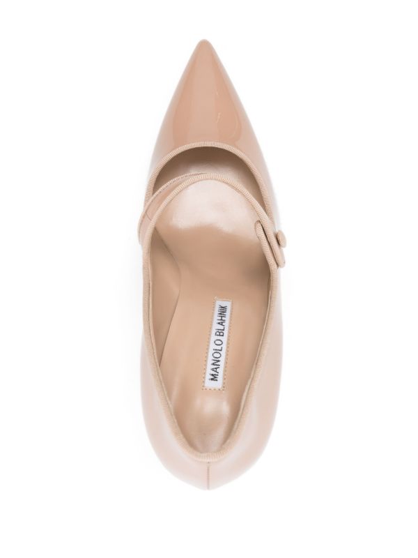 Browns Manolo Blahnik Neutral Campari 105mm Leather Pumps | Browns Pumps