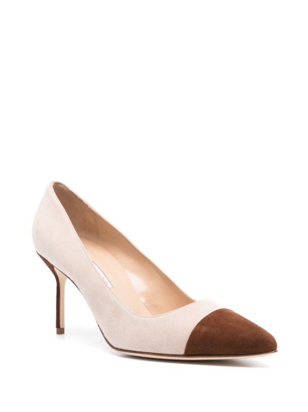 Browns Manolo Blahnik Neutral Capcour Pumps | Browns Pumps